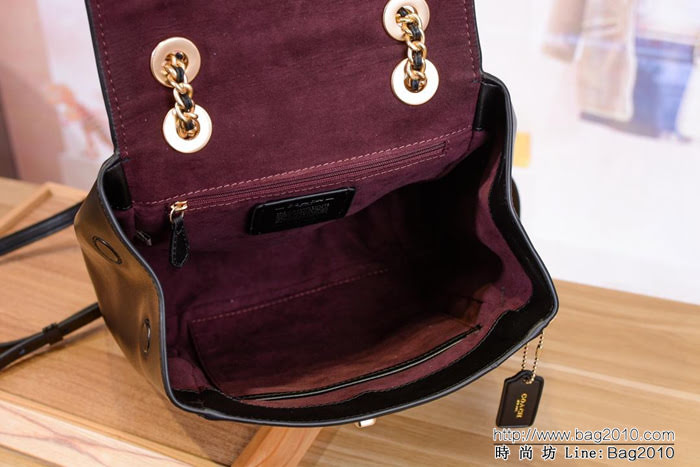 COACH蔻馳 女包雙肩包 鏈條牛皮背包 Parker系列 9163510  Chz1463